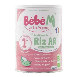 Bebe M Organic Anti-Reflux Rice-Based Infant Formula – Stage 1 (0 to 6 months) – (600g)