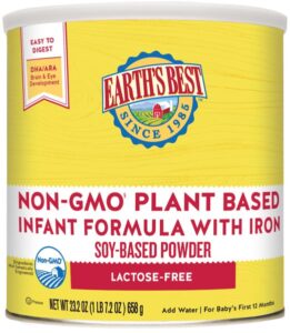 Earth’s Best – Non-GMO Plant-Based Soy Baby Formula